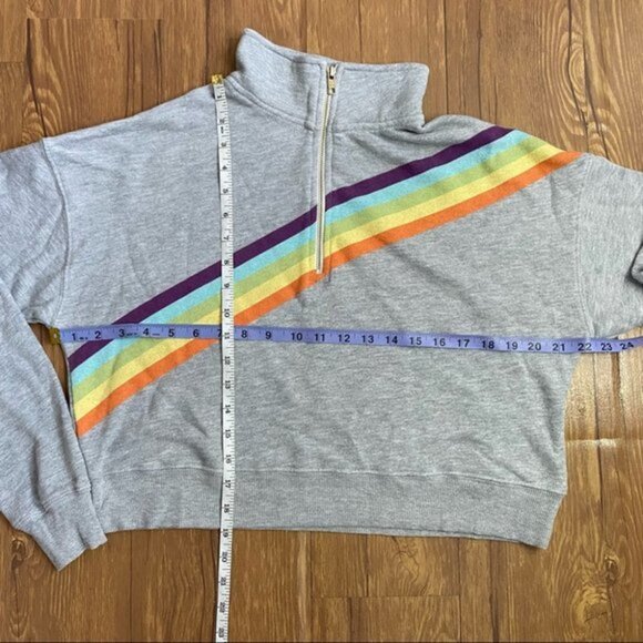 Women's Wildfox Rainbow Half Zip Sweatshirt XS - Picture 4 of 10